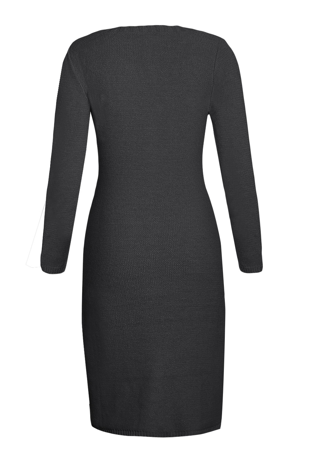 BY27772-2 Black Womens Hand Knitted Sweater Dress